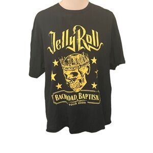 Delta Black Band Tee Skull Backroad Baptism Tour 2023 Preshrunk Cotton Size XL